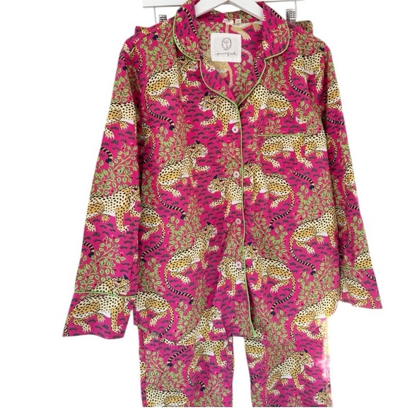 Printfresh • Bagheera Long PJ Cotton Poplin Pajama Set -  Hot Pink - Picture 7 of 12